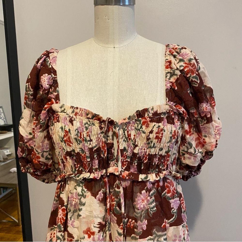Sea New York Floral Maxi Dress - Brown and Pink